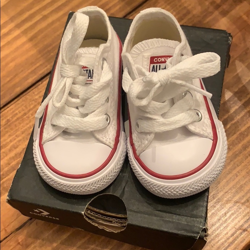 Gently used infant 2 M white converse